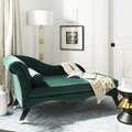 Safavieh Caiden Velvet Chaise with Pillow, Emerald & Black FOX6284E